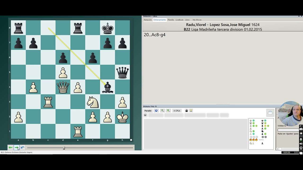 Partida jugada en la Liga Madrileña  Como gane a un rival de 1624 Elo Fide con la Defensa Siciliana