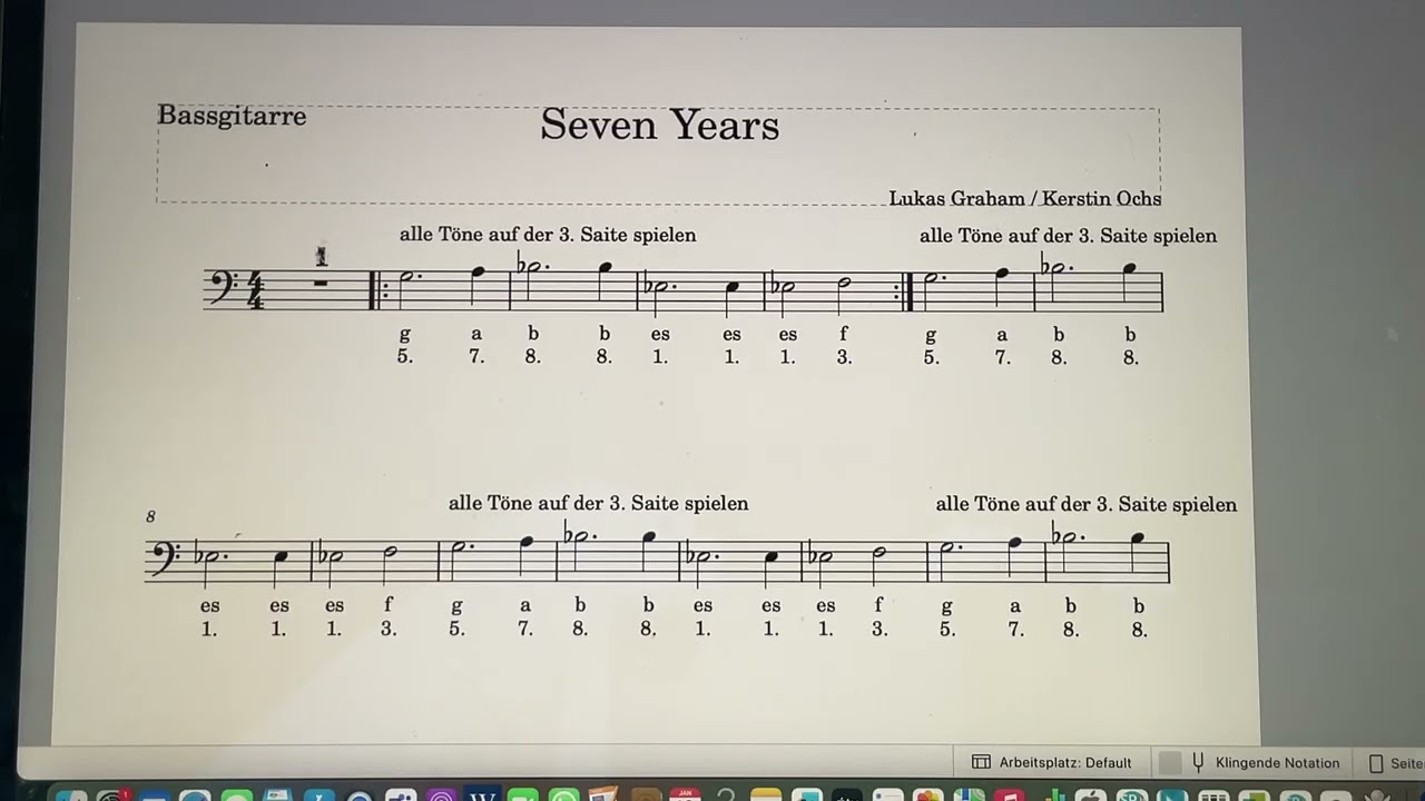 Seven Years - E-Bass