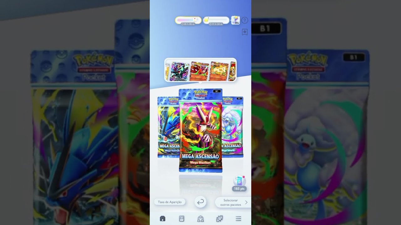 Abrindo 87 pacotes coleção  Mega Ascensão em Pokémon TCG pocket
