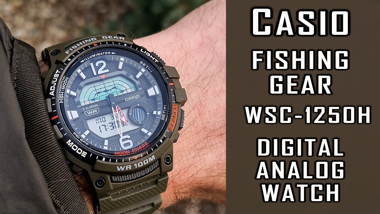 Casio WSC-1250h Fishing indication and Moon phase digital-analog watch review #casio #gedmislaguna