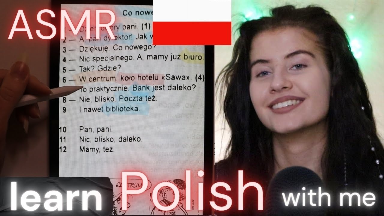 ASMR learn POLISH with me 🇵🇱 FOR BEGINNERS  (soft spoken) 😴💤 | show& tell, writing on tablet