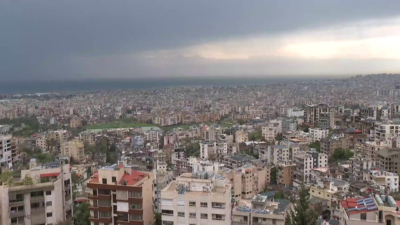 View of Beirut skyline as Israeli military strikes Hezbollah across Lebanon