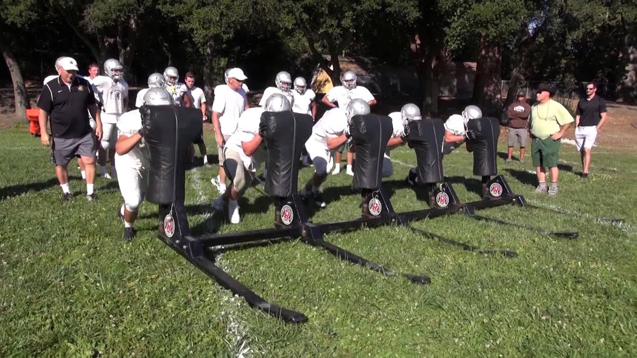 Acalanes and De La Salle Camp - Hitting the sled