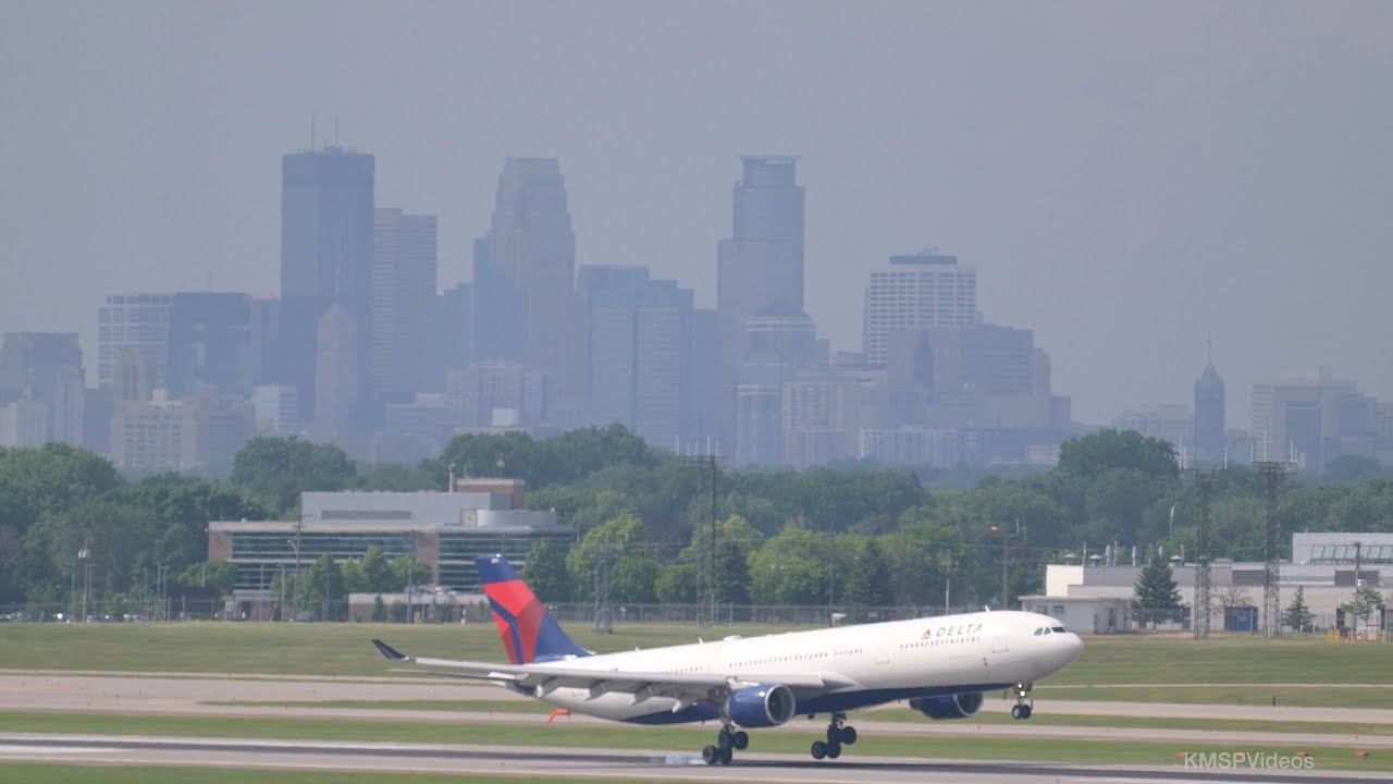 Delta A330 Slow Motion Touchdown MSP/KMSP - N805NW | DL165 | AMS-MSP