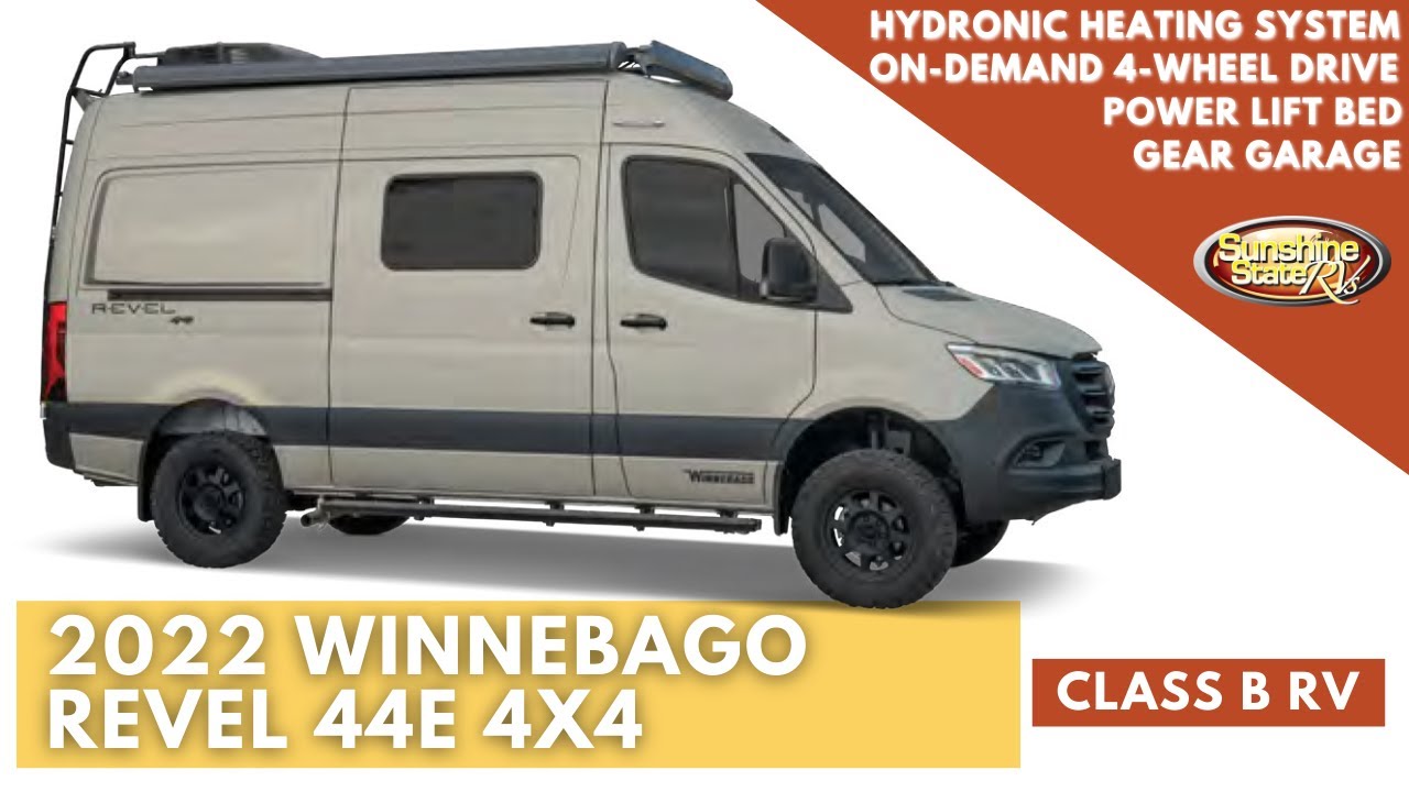 New 2022 Winnebago Revel 44E 4x4 Class B RV | 4 Wheel Drive, Lifted, Off-Road Tires, Power Lift Bed