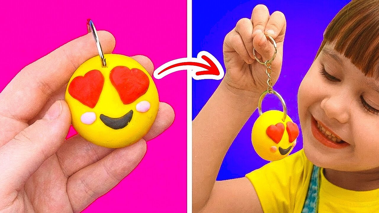 😊 DIY Emoji Keychain & More Fun Crafts for Kids! ⭐ #DIY #KidsLearning #Shorts