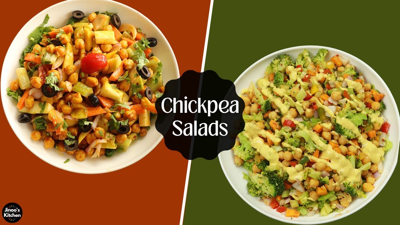 2 Easy Chickpea Salad Recipes  | High Protein Salad for Weight Loss | Healthy Lunch & Dinner Ideas