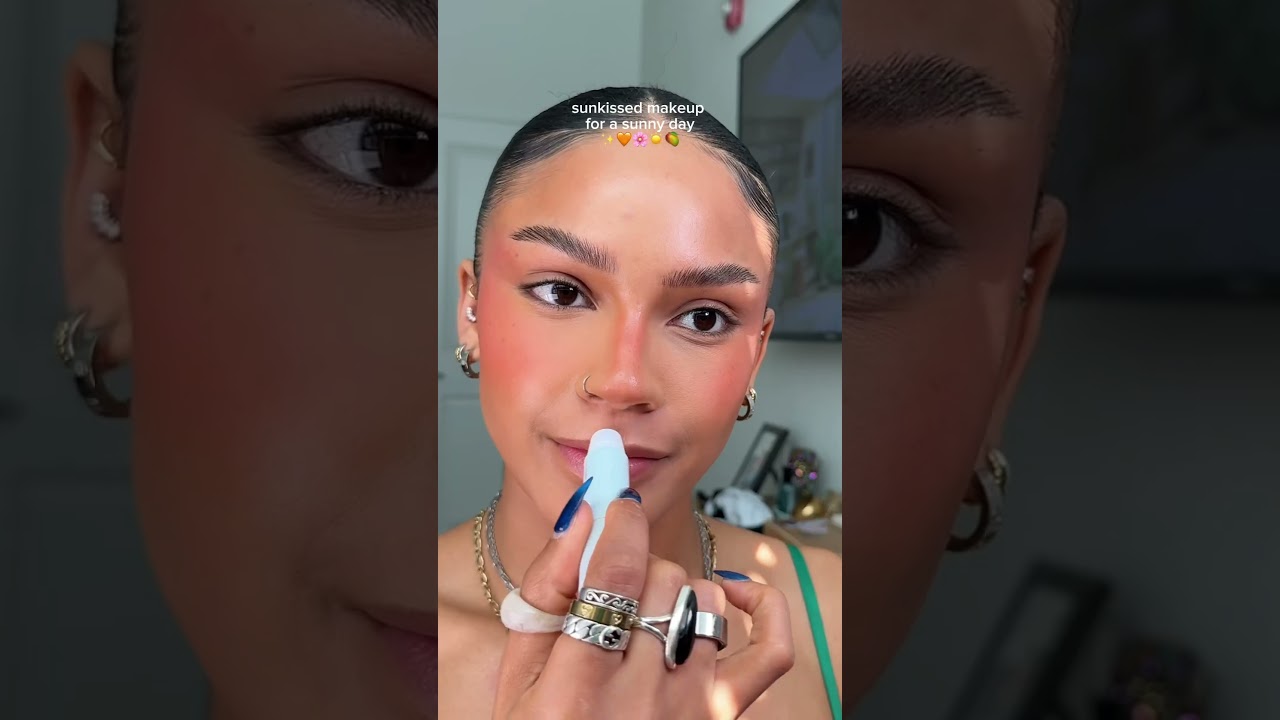 Sunkissed makeup look☀️🌼🤍