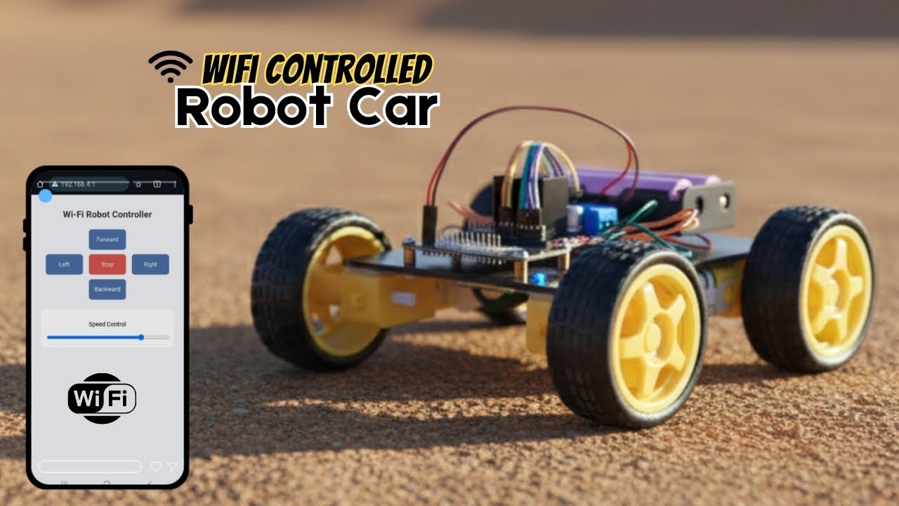 📱📶 WiFi Controlled Robot Car using ESP8266 NodeMCU | Mobile Control Robot | Complete Tutorial