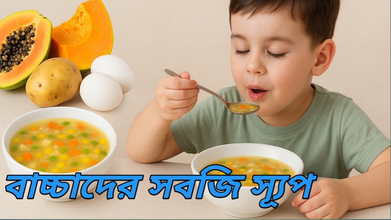 ৬মাস থেকে ২ বছরের বাচ্চাদের জন্য সহজ ও পুষ্টিকর সবজি স্যুপ রেসিপি | Vegetable Soup for Kids |