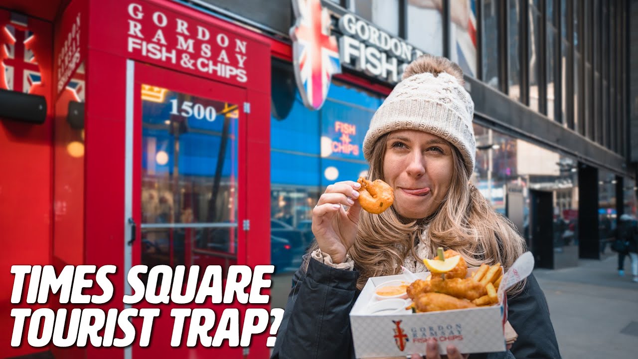Trying Gordon Ramsay Fish & Chips in Times Square