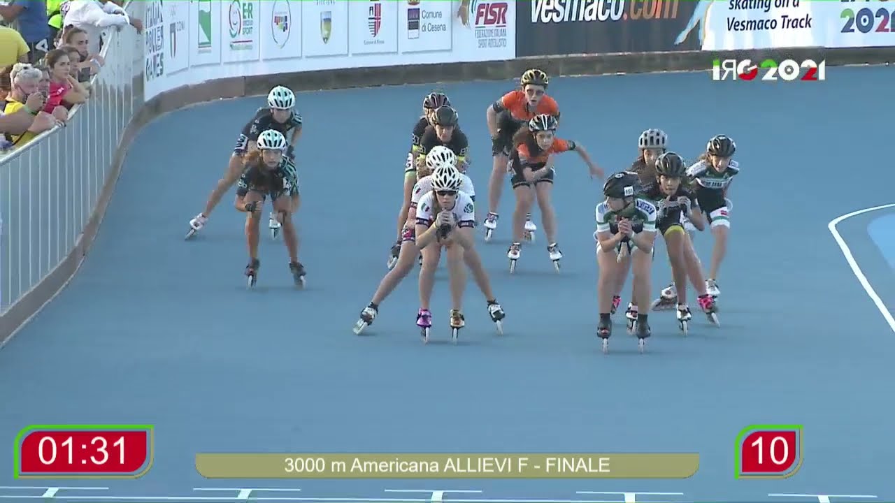 pattinaggio corsa, americana allieve, campionati italiani 2021 senigallia, gara podio inno