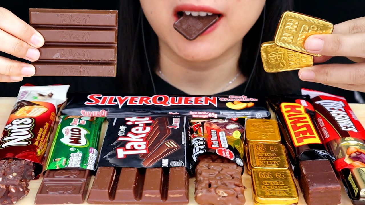 ASMR Chocolate Candy Bars🍫 BENG-BENG NUTS, SILVERQUEEN, CHOCO GOLD BAR, MILO, BLACK THUNDER, TAKE-IT