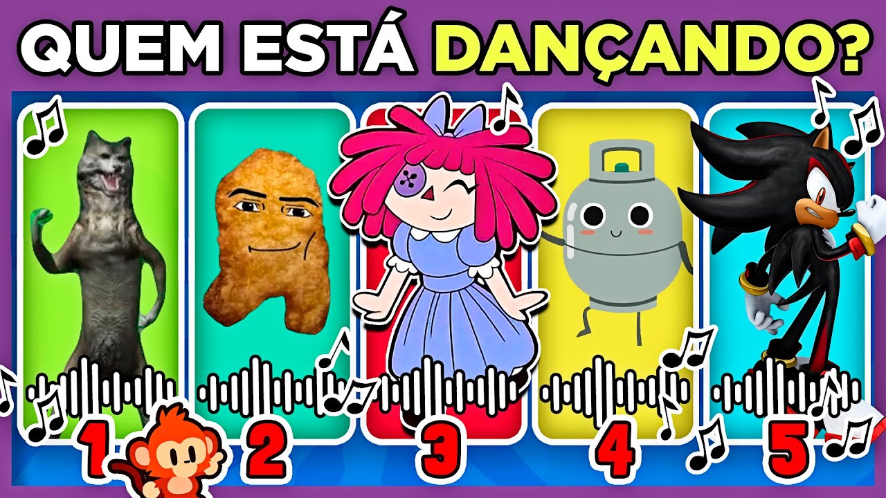 🕺QUEM ESTÁ DANÇANDO #5 | Ragatha | Shadow | ladybug | Freddy | Banban | #quiz #macaquiz