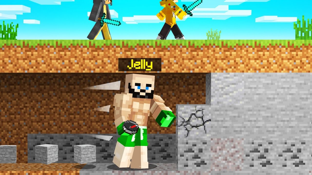 Minecraft BODYBUILDER vs. HUNTERS CHALLENGE! (Manhunt)
