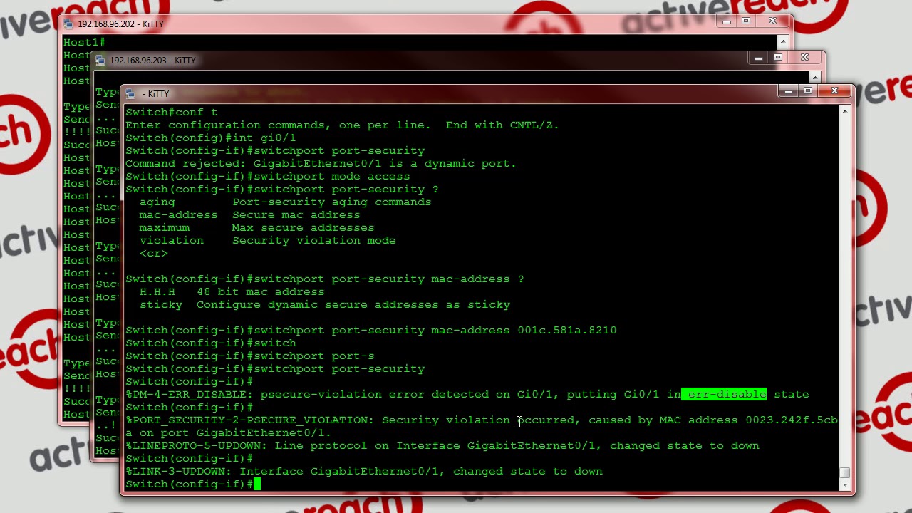 Enabling Cisco Switch Port Security
