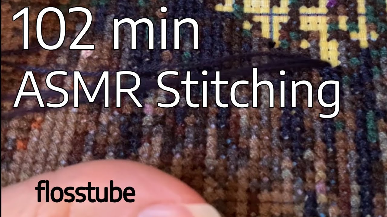 ASMR Flosstube🧵 Cross Stitch Embroidery Stitch Along | no talking | Close up Detail #withme