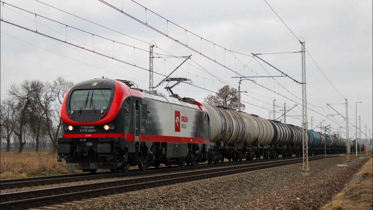 Nowa gama Orlenu 111Ed-096 ze składem beczek na szlaku Chorzew Siemkowice - Rusiec Łódzki.