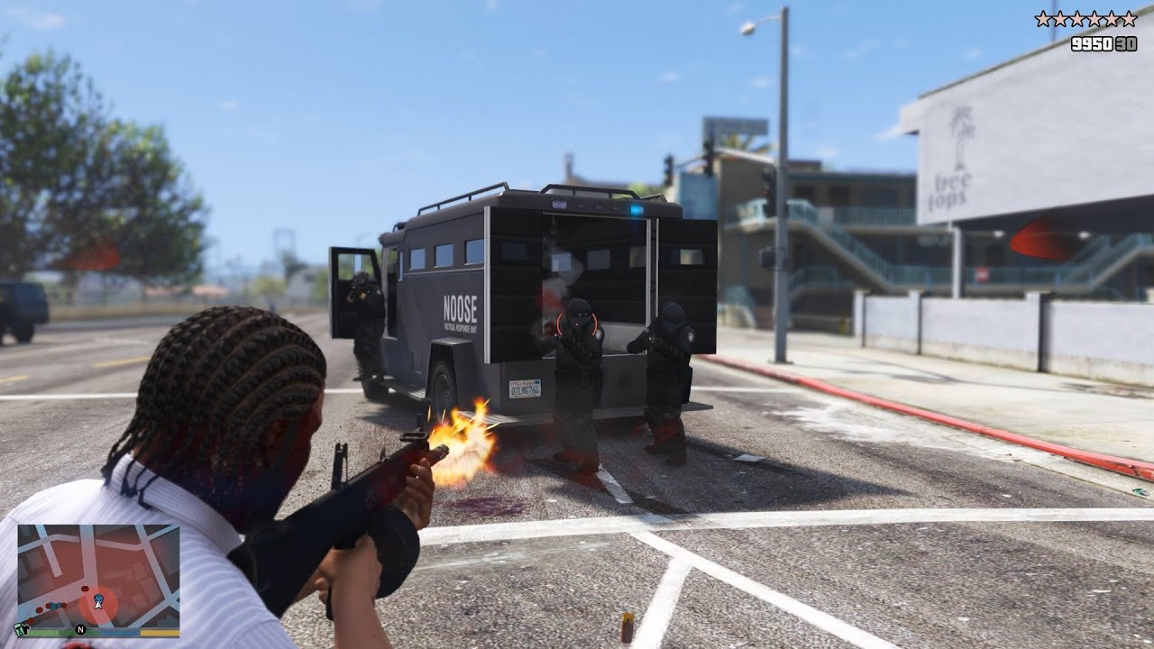 GTA V Franklin's Los Santos Kkangpae Shootout + 10 Star Rampage Escape [R.D.E. 4.1.3]