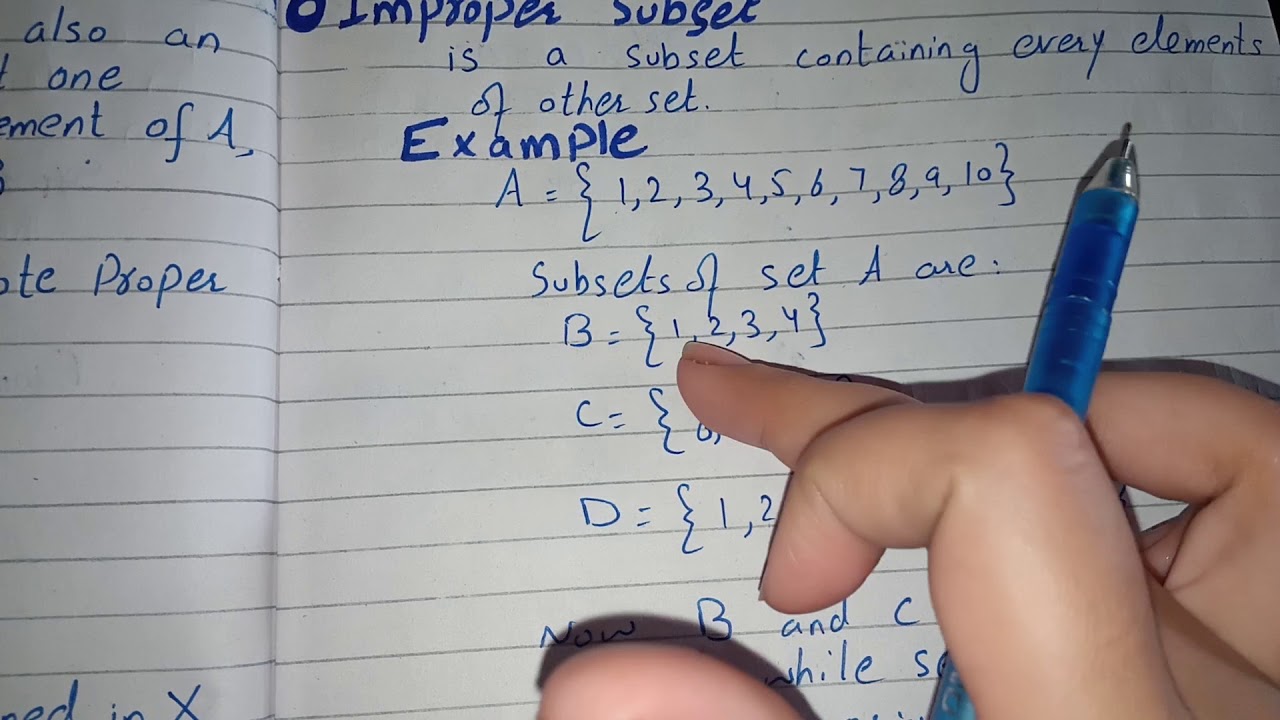 Subset Proper and Improper, Subset and Proper Subset in urdu