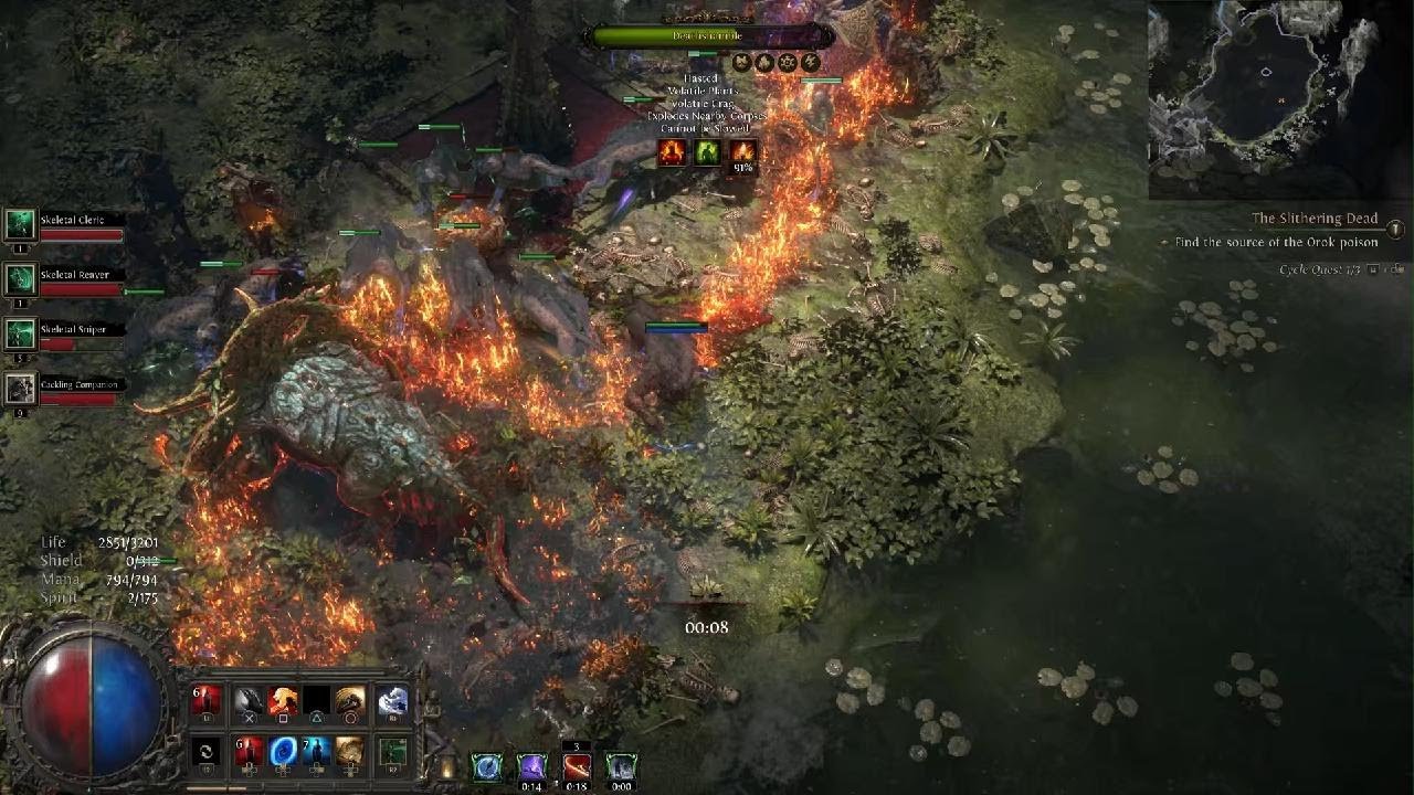 Path of Exile 2 (trial of chaos with werewolf minion build)