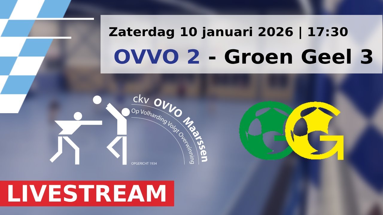 OVVO Maarssen 2 vs Groen Geel 3 | Livestream (10-01-2026)