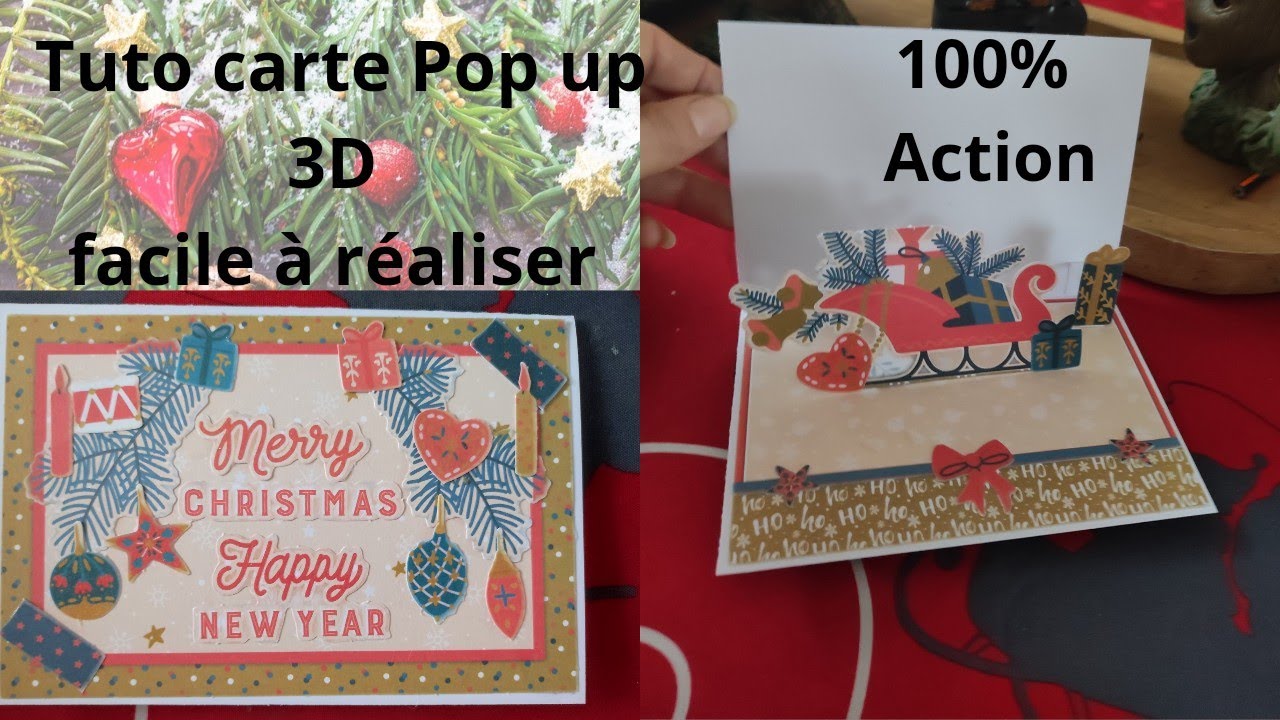 Tuto carte Pop up 3D action!! super facile à réaliser