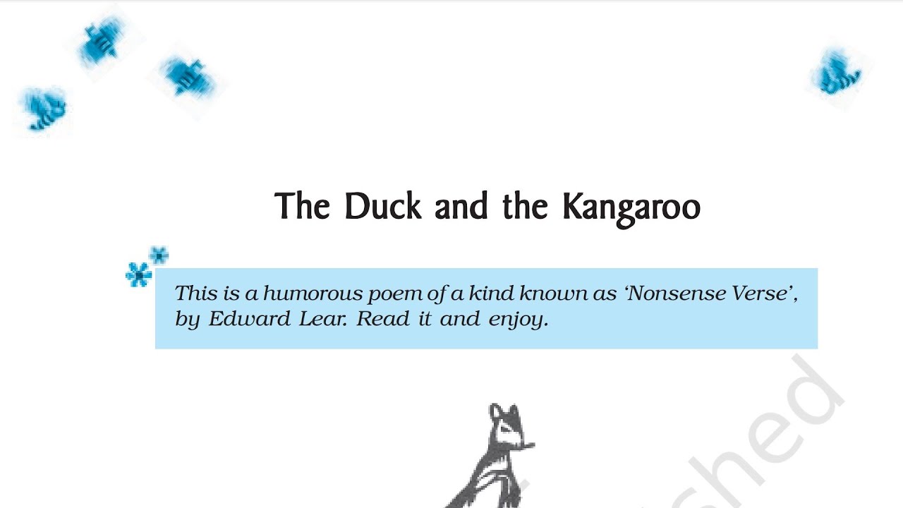 The Duck and the Kangaroo | Class  9 English Poem | By Edward Lear |