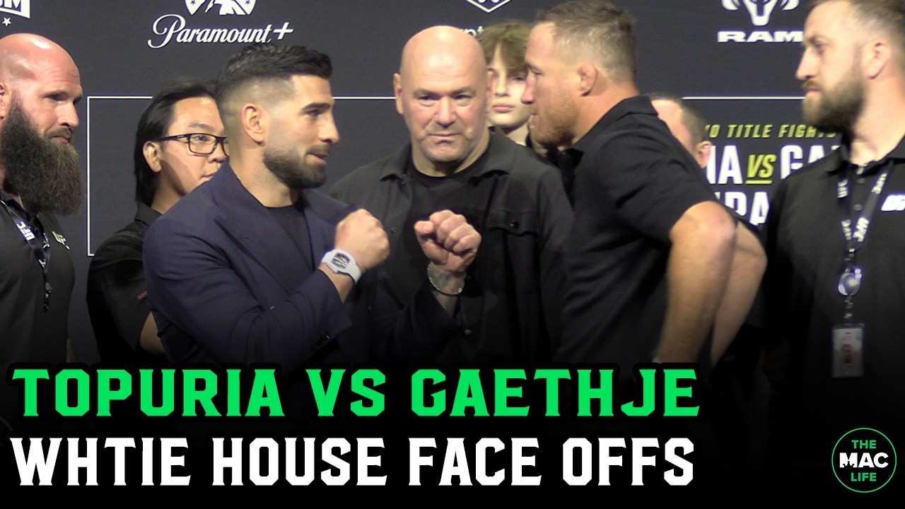 Ilia Topuria vs. Justin Gaethje Face Off | UFC White House