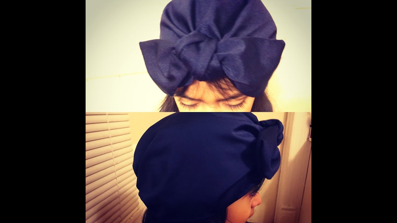 Gorro turbante con moño de tela (petición)