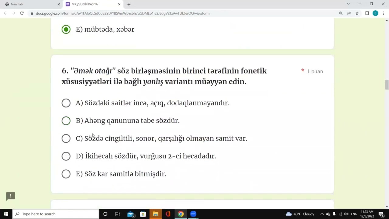 Sertifikasiya sınaq imtahanı (#vaxtaparanlar)