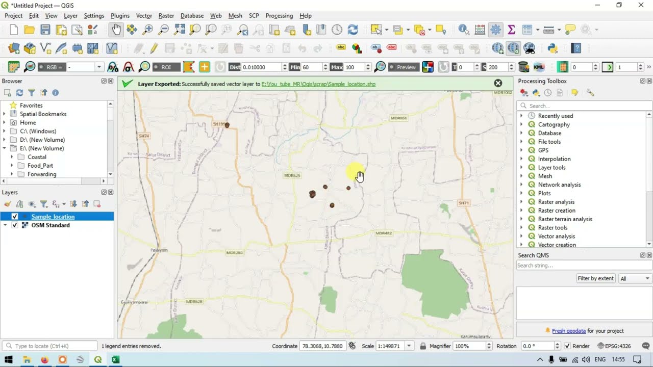 Импорт координат Excel в QGIS | Преобразование в шейп-файл
