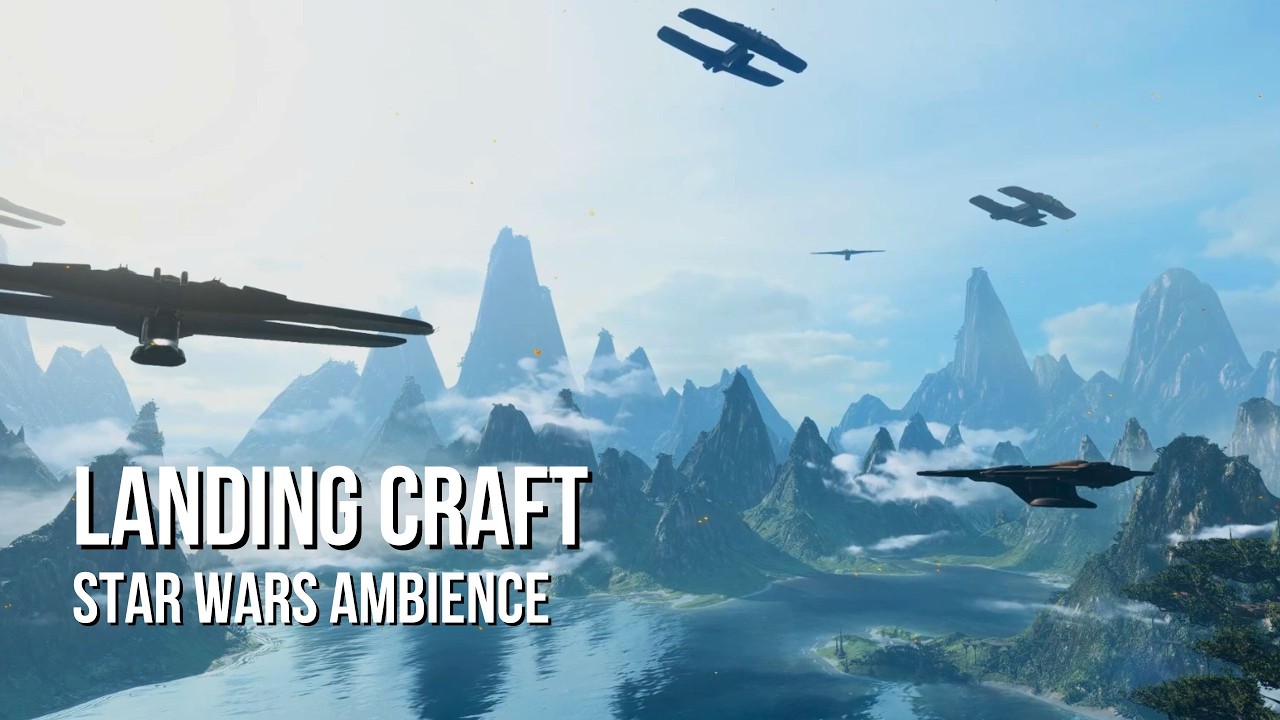 Trade Federation Landing Craft Convoy | Star Wars Ambience | Engine Sounds, Battle Ambience
