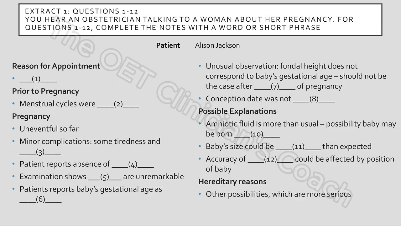 OET listening test 11 Part A #oet #oettraining #oetlistening #oetshadowing #medicalenglish