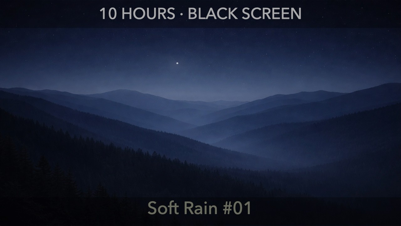 Soft Rain for Relaxation - 10 Hours Black Screen | Deep Rest Sounds