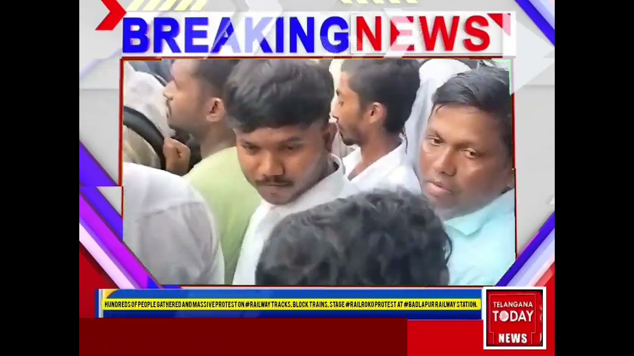 Hundreds of people gathered &massive protest #RailRoko protest at #Badlapur railway station.