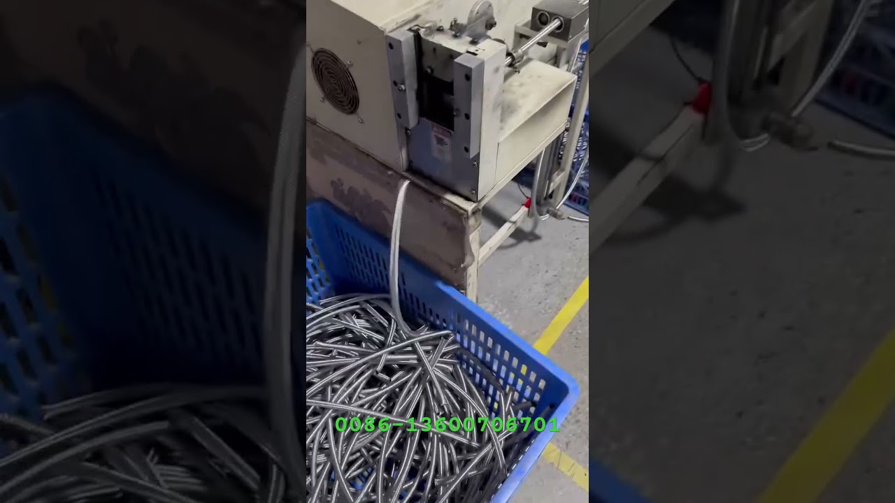 Automatic flex hose cutting machine #machine #flex #hoses #factory