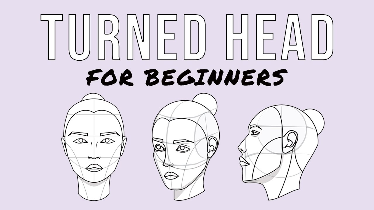 Drawing the Turned Head and Face for Beginners | Loomis Method | Front, 3/4, Side views