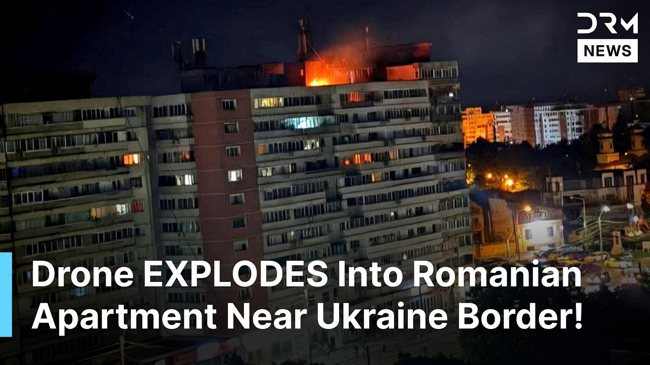 BREAKING: Drone Hits Romanian Building Near Ukraine Border | Massive Explosion & Fire in Galati|AH1Z