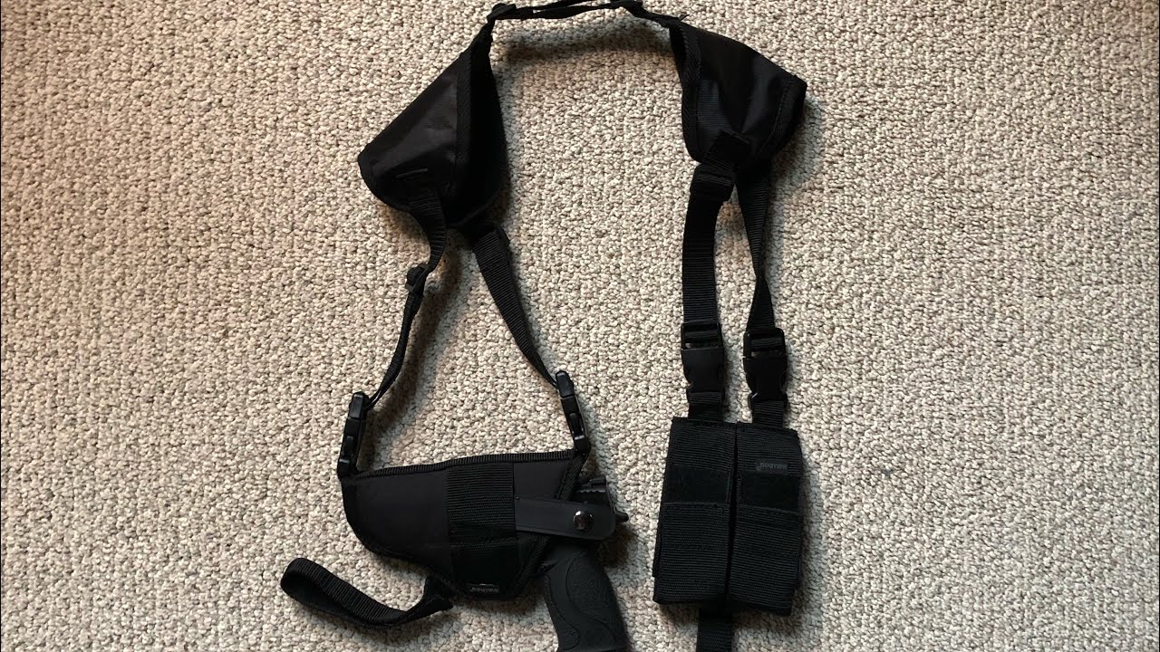 Affordable, adjustable, and comfortable universal shoulder holster by Bulldog. Fits 1911,Glock, M&P!