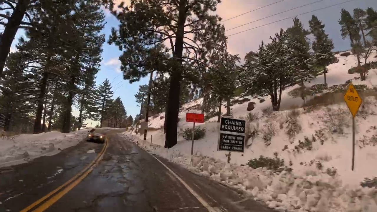 First Snow of 2025: A Scenic Drive Through Wrightwood, CA