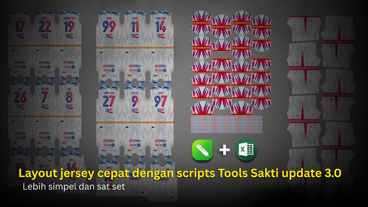 Layout jersey cepat dengan scripts Tools Sakti update 3.0