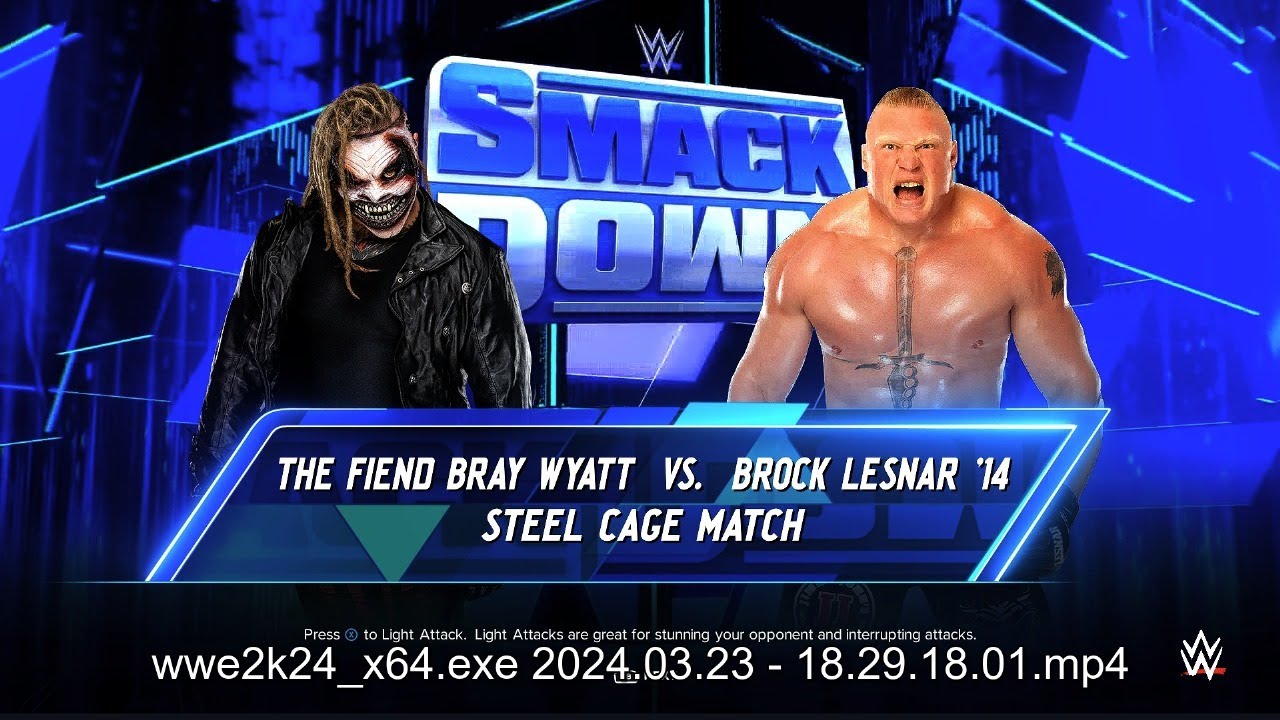 WWE2K24 BROCK LESNAR VS THE FIEND BRAY WYATT | SMACKDOWN HIGHLIGHT#wwe2k24