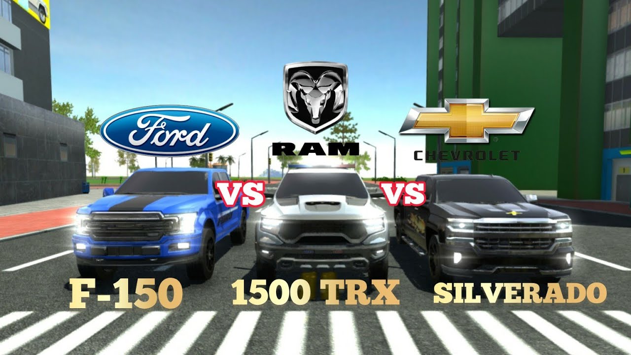 Car Simulator 2 Ford F-150 Vs Ram 1500 TRX Vs Chevrolet Silverado |Top Speed |Sound Test | Brake...