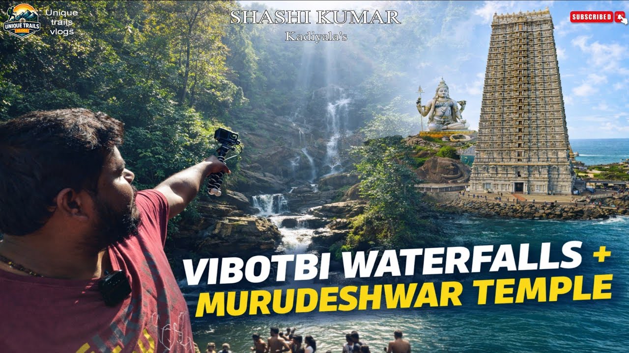 Vibooti Waterfalls to Murudeshwar Temple | Hidden Nature + Divine Coast 🌊🛕 || Unique trails vlogs