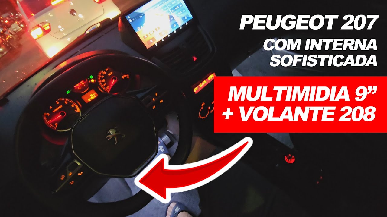 PEUGEOT 207 COM VOLANTE MULTIFUNCIONAL DO PEUGEOT 208 | Modernização do interior