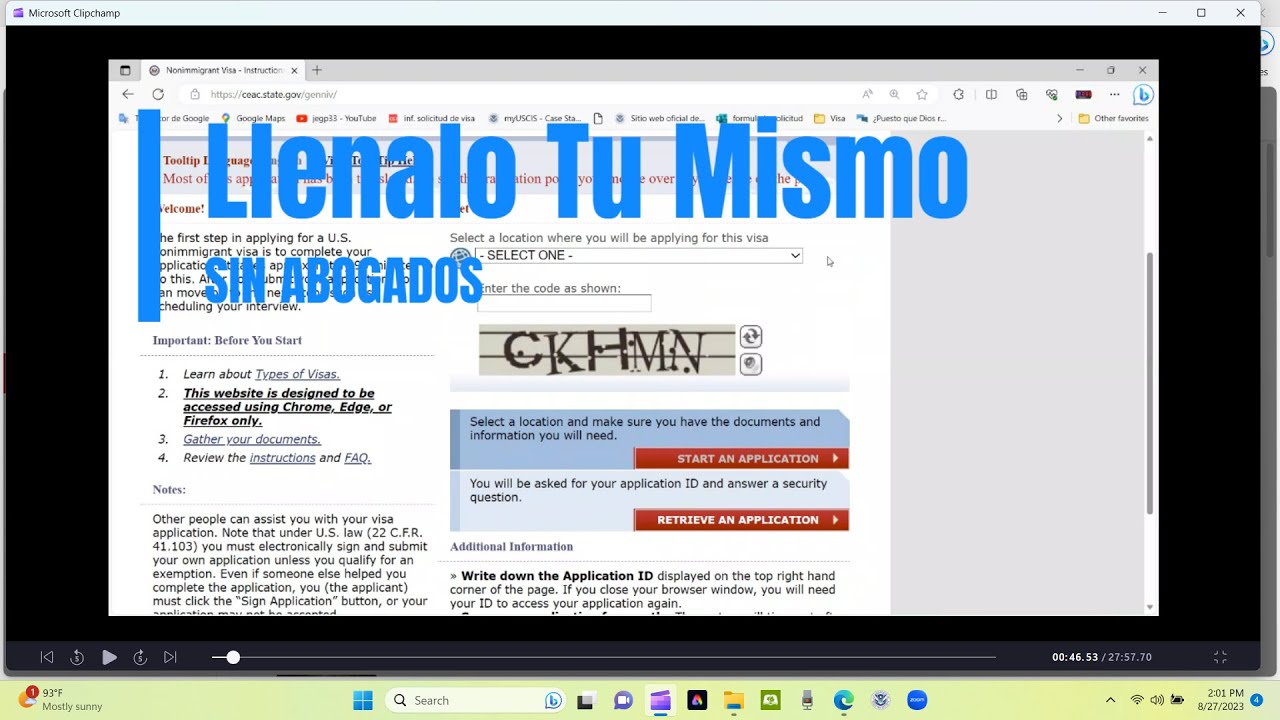 Como Llenar El Formulario DS160 | Como llenar el formato ds160 para visa Americana