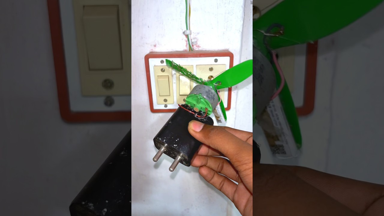 Dc motor life hack with 3-wing drone propeller