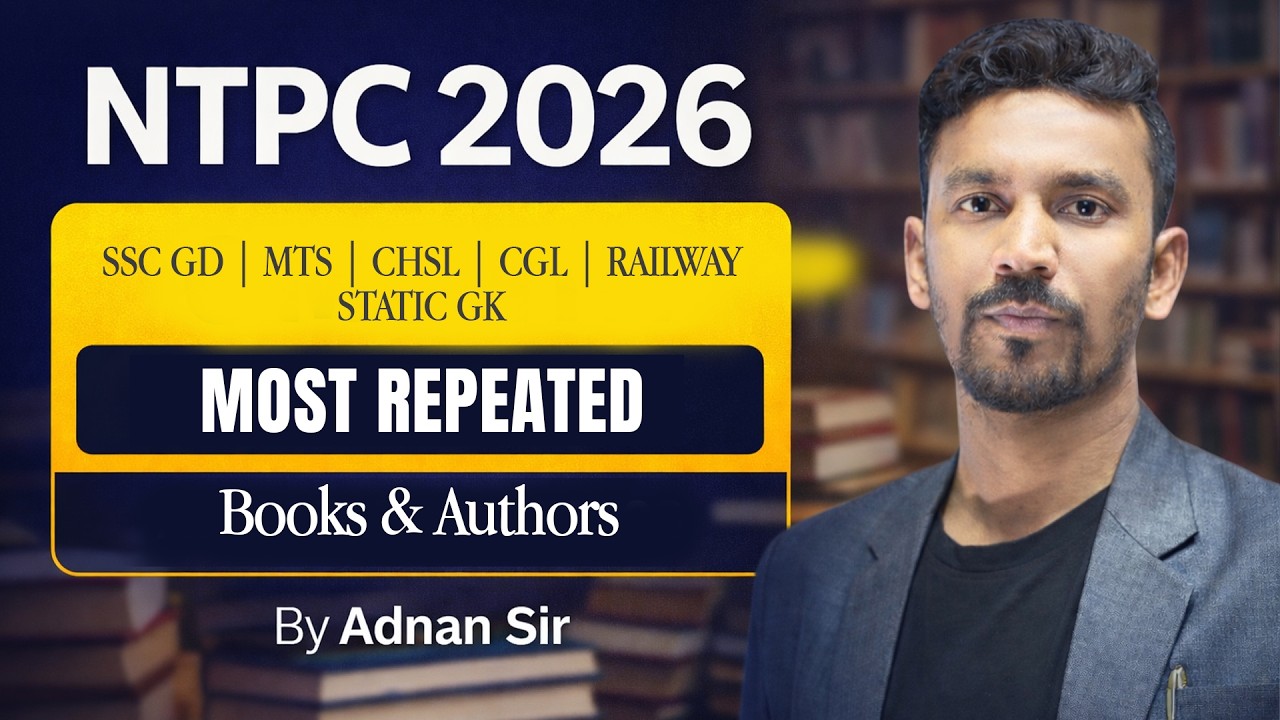 Books & Authors | Static GK | SSC | Mts/ GD /CHSL / Railway | By Adnan sir