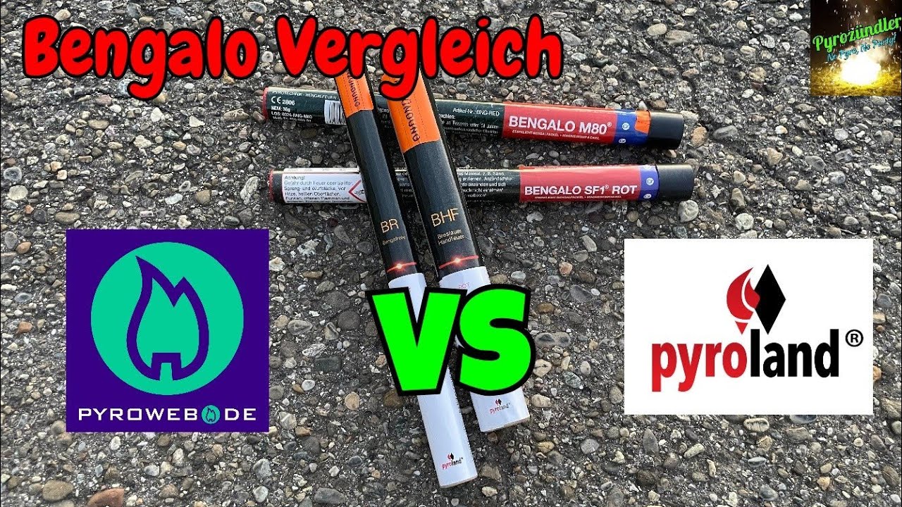 Pyroweb vs. Pyroland Bengalos | SF1, M80, Bengalrohr & Breslauer Handfeuer | Pyroz&uuml;ndler